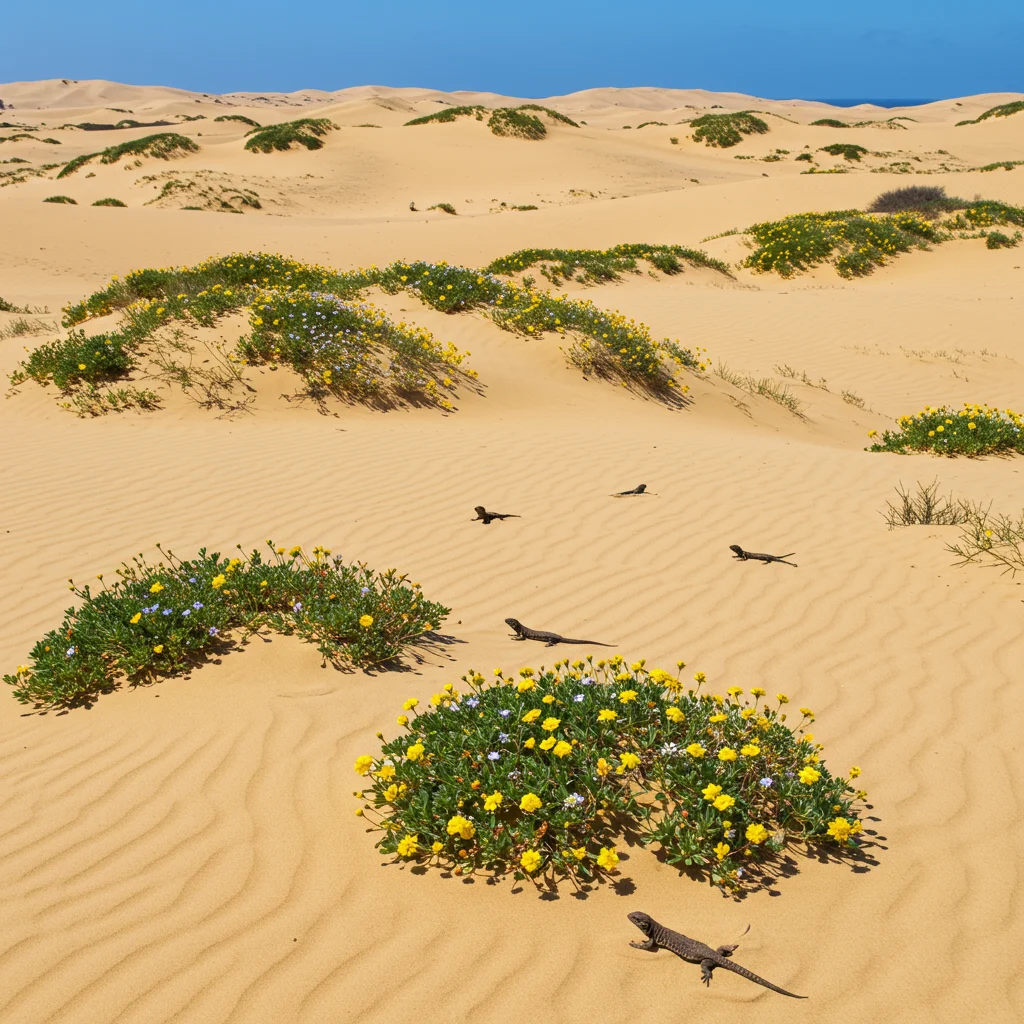 Fauna y flora en las dunas de Fuerteventura